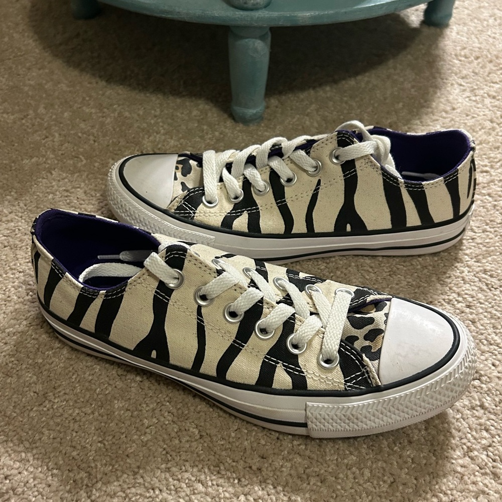 Converse All Star Zebra Print Sneakers 6.5 4.5